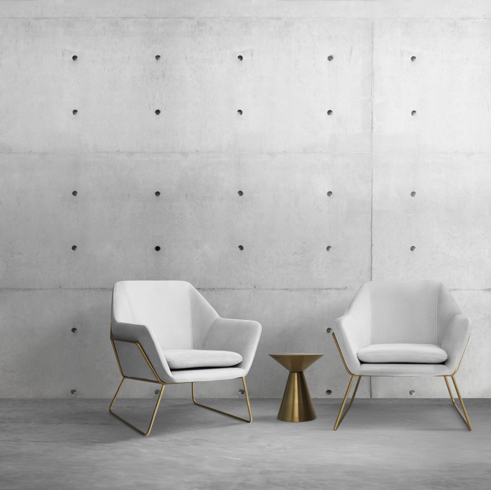 Contemporary living room interior design with luxury armchair